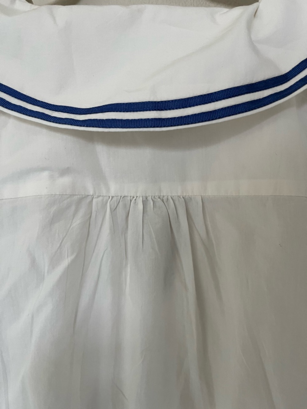 Celandine for Anthropolgie White Sailor Collar Top with Blue Trim size XL - Picture 6 of 6